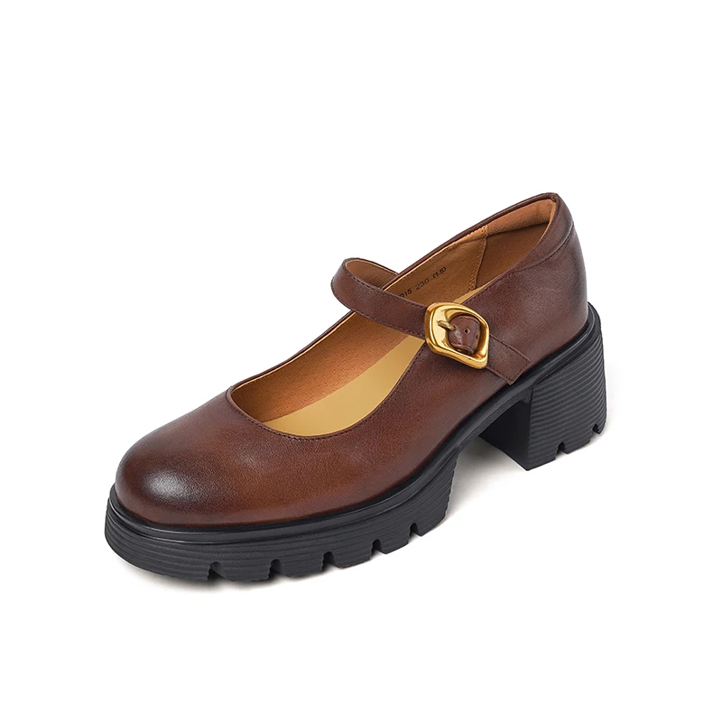 Женские элегантные туфли Мэри Джейн на каблуке во французском стиле с одним