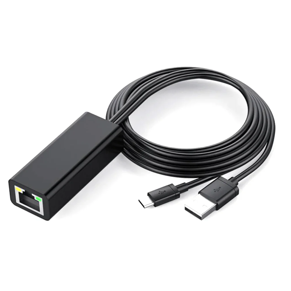 

Адаптер Ethernet с кабелем питания для ТВ-приставки (2-го поколения), 4K-Stick,TV Square, Micro-USB к RJ45