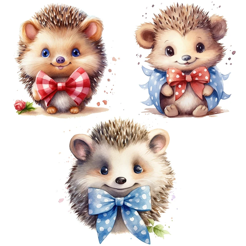 C198 # Ежик в галстуке-бабочке настенный стикер фон для детской комнаты украшение