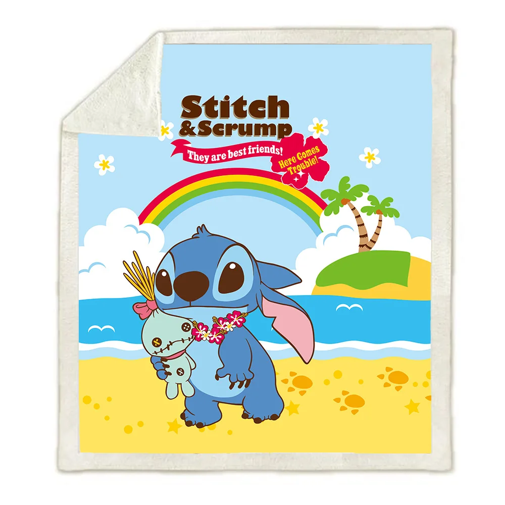 

Stitch Design Children's Bedroom Sofa Nap Cartoon Portable Blanket 3D Digital Print Comfortable Soft Nap Blanket