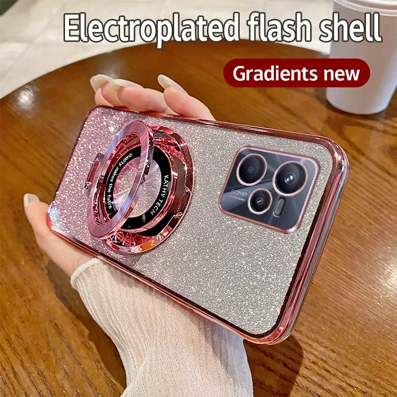 Для Realme Narzo 50A Prime RMX3516 корпус гальванический блестящий чехол из ТПУ для телефона