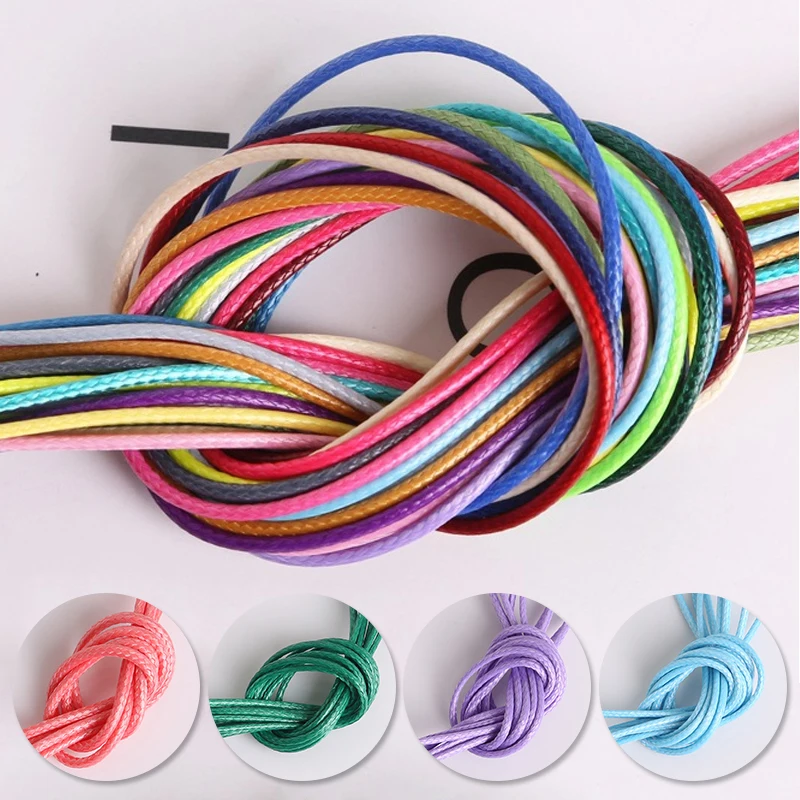 5-15m Dia 1-2mm Colorful Korean Waxed Thread Cord String Strap Rope For Necklace Bracelet Making Craft Jewelry Accessories - купить по
