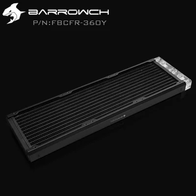 Фото Радиатор водяного охлаждения BARROWCH 240 360, медь, POM/акрил, модульное съемное издание, серия Chameleon Fish, черный/серебристый №4