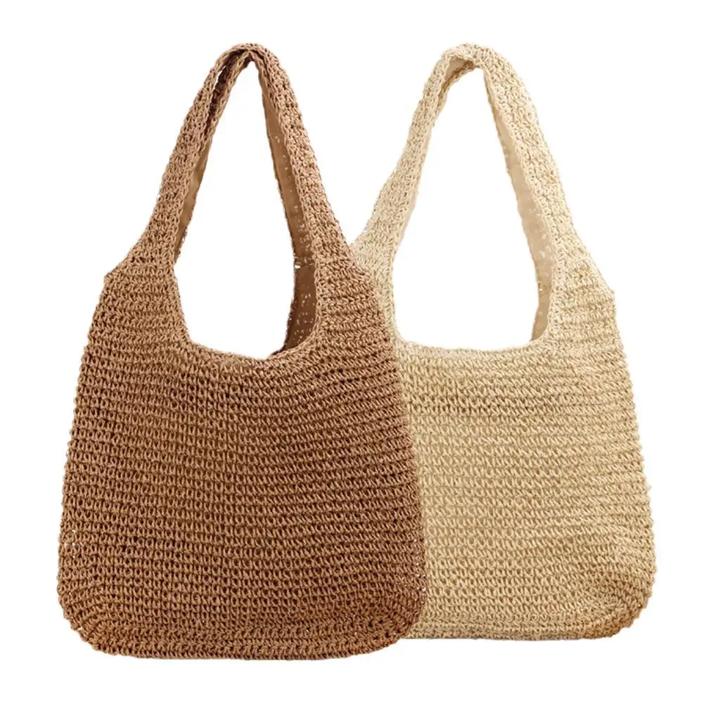 

Bohemian Straw Bag Summer Handmade Beach Bag Large Capacity Shoulder Bag Vacation Rattan Totes Outdoors Seaside Handbag Bolsas