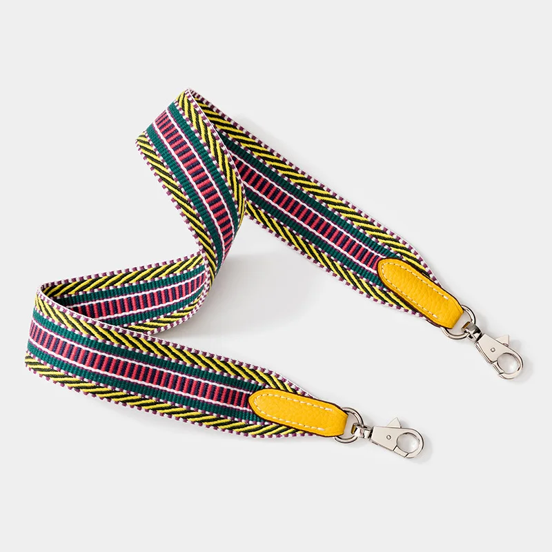 3.8cm Wax Line Weave Wide Bags Straps Bag Accessories Cowhide Shoulder Strap Replacement Canvas Bucket Tote Crossbody Handbags