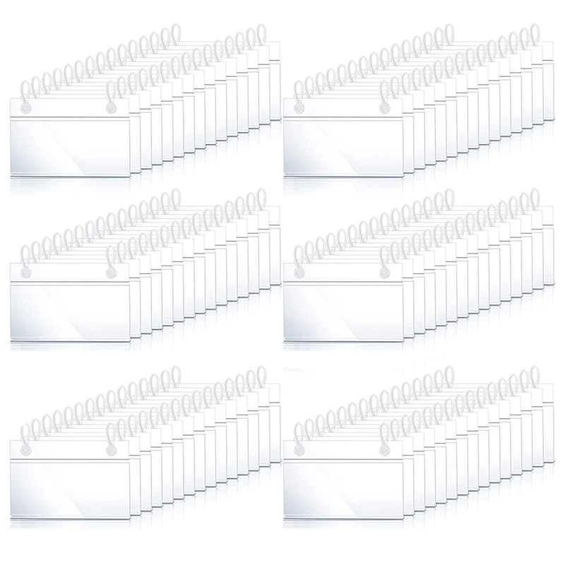 

80Pcs Plastic Basket Label Holders Price Tag Ticket Hanger Clips With Button Design Lock Closure For Market Grocery
