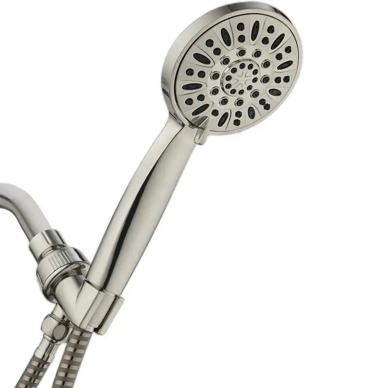 

Luxury 6-Setting Handheld Shower Head, Brushed Nickel