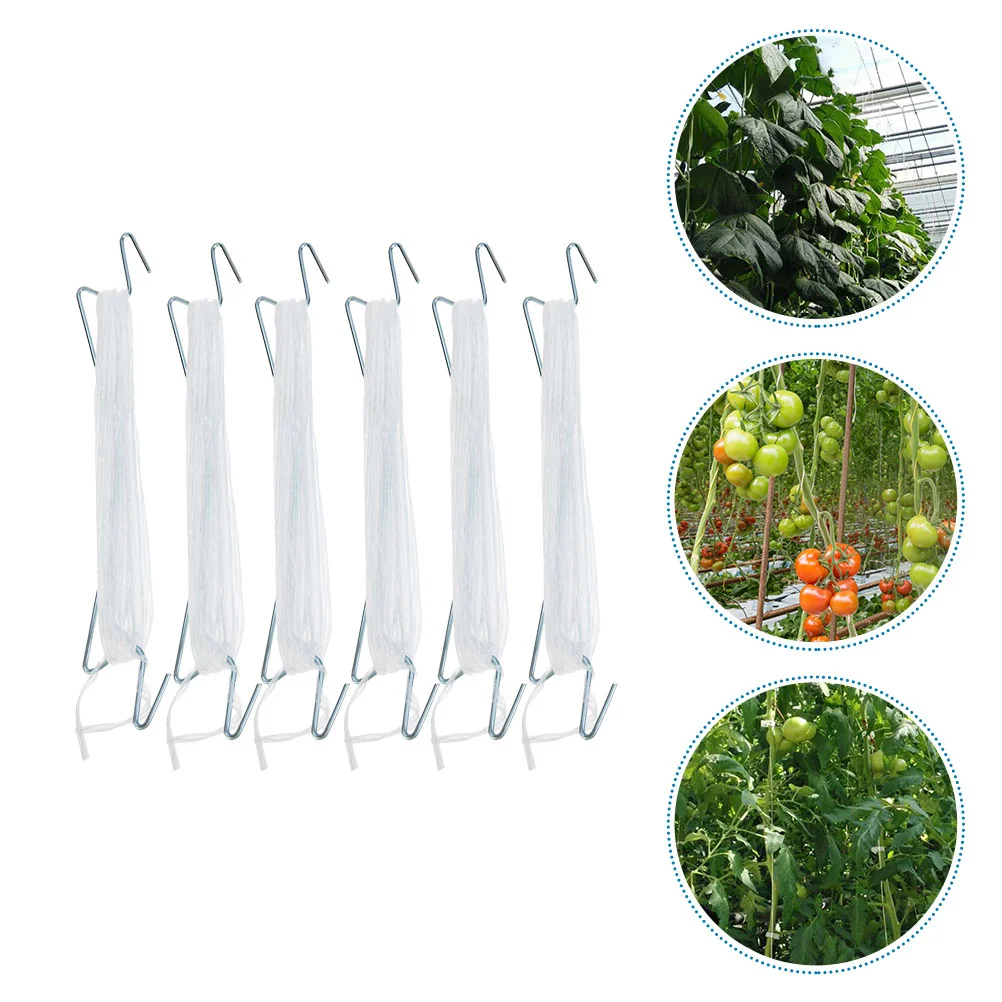 

6 Sets Plant Climbing Hooks Tomato Support Hooks Tomato Support Traction Ropes