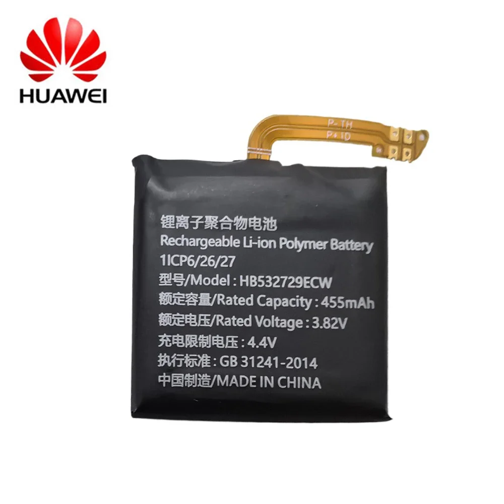 HB 532729 Оригинальный аккумулятор ECW 455 мАч для Huawei Watch GT2 46 мм GT3 JPT-B19 JPT-B29 Bateria +