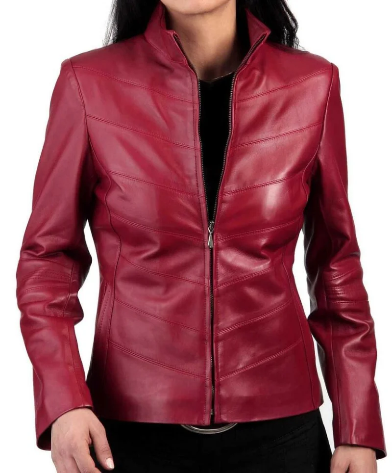 100% Real Sheepskin Women Leather Jacket Biker Leather Coat Genuine Leather Outwear