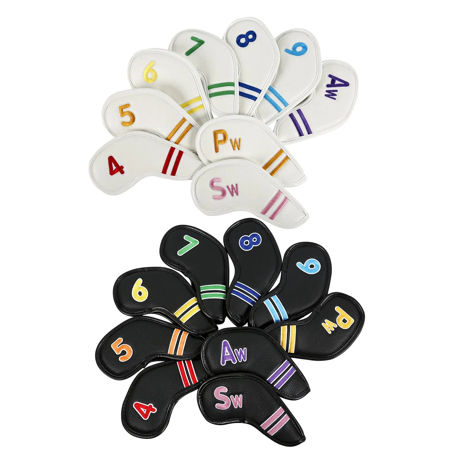 

9x Golf Iron Head Covers Set Headcovers W/ No.Tag Golf Accessories