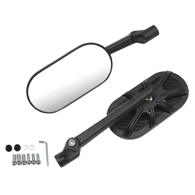 

Motorcycle Mirrors Scooter E-Bike Convex Rear View Mirror with 8mm 10mm Bolts High-Definition Back Side Mirror 40GF