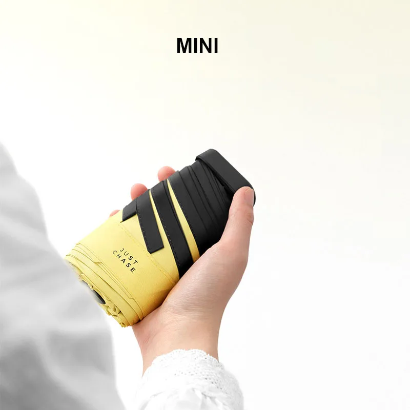 

Portable Six Folding Mini Umbrella Rain Women Pocket Flat Umbrella Girls Black Coating Parasol Travel Sun UV Umbrellas Colorful