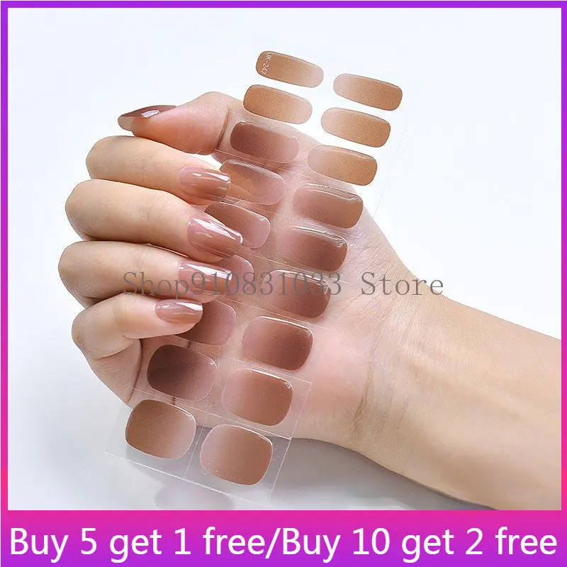 

Полузатвердевающие гелевые наклейки для ногтей, женские Самоклеящиеся украшения для маникюра, Красивые японские и корейские наклейки для ногтей