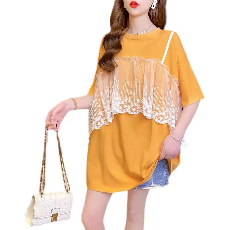 

Spring 2022 Maternity short sleeve shirt large size maternity dress2022