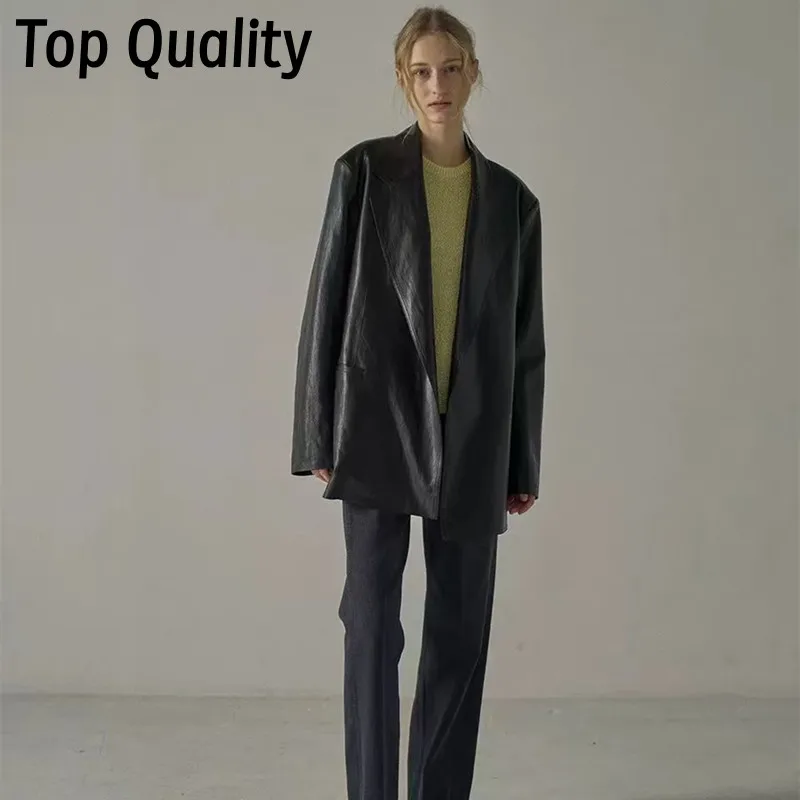 Новый женский весенне-осенний костюм кожаная куртка женская свободная с