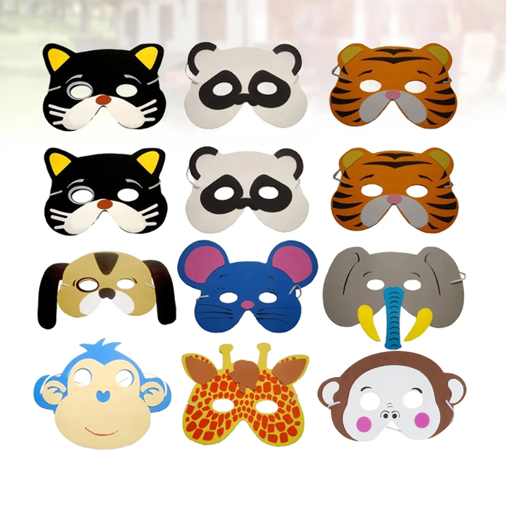 

12pcs Animal Mask Vivid Funny Cartoon Party Favors Costume Supplies for Boys and Girls Kids