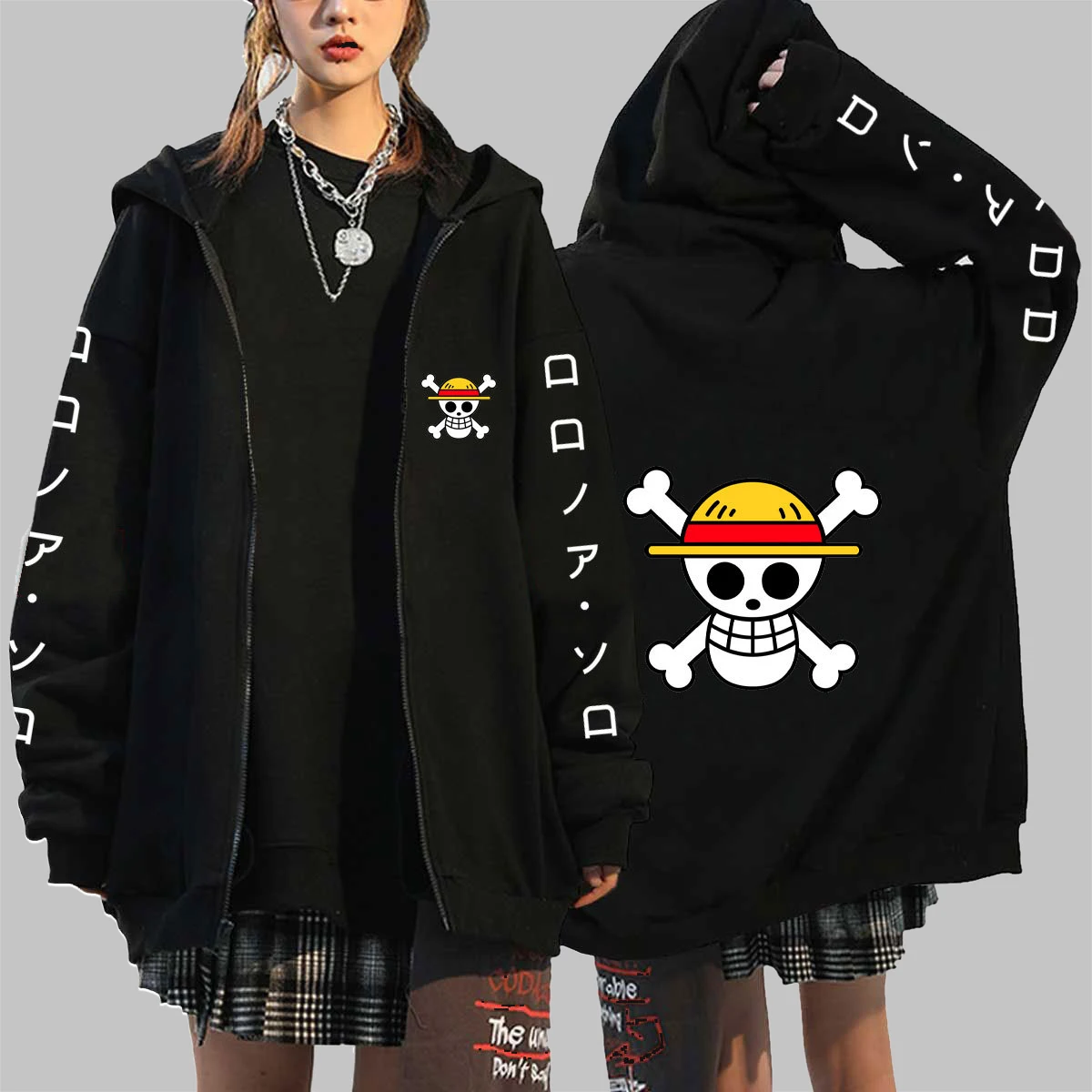 

Anime Hoodie Men Women Unisex Zip Up Hoodies Graphic Print Hoodie Harajuku Oversized Clothes Sweatshirts Jacket