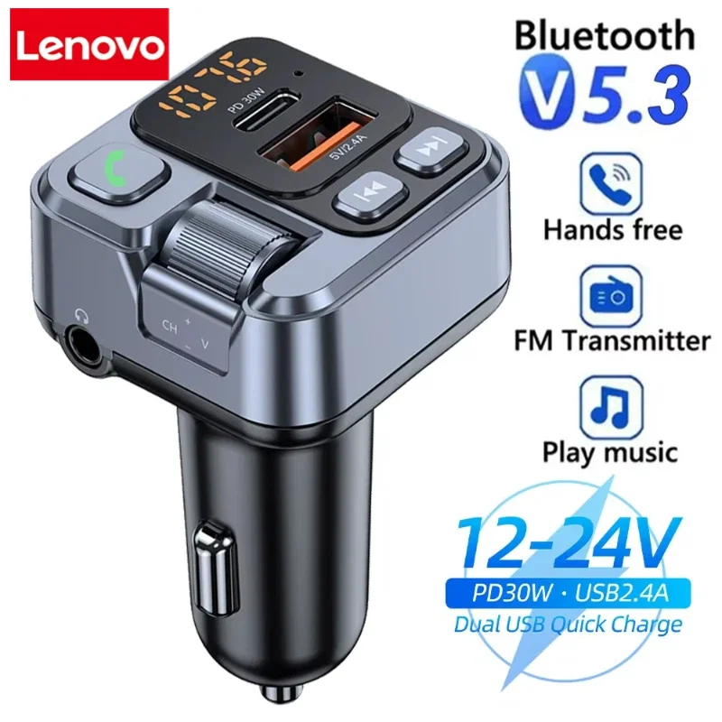 Фото Bluetooth FM-трансмиттер, автомобильное зарядное устройство 20W PD USB-C, быстрое зарядное устройство, автомобильное радио с микрофоном для беспроводных звонков, MP3-плеер №1