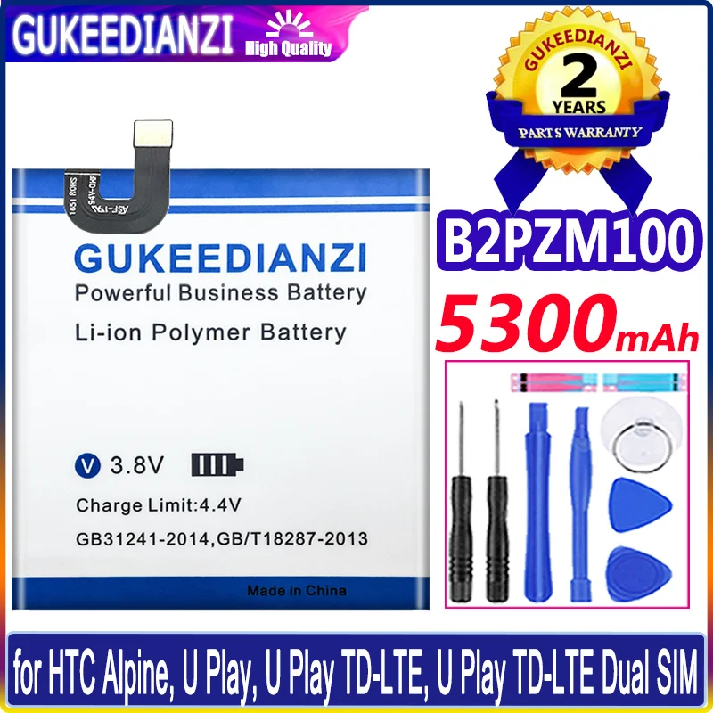 

5300mAh B2PZM100 Batterie For HTC Alpine, U Play, U Play TD-LTE, U Play TD-LTE Dual SIM U-2u 35H00270-00M High Capacity Battery