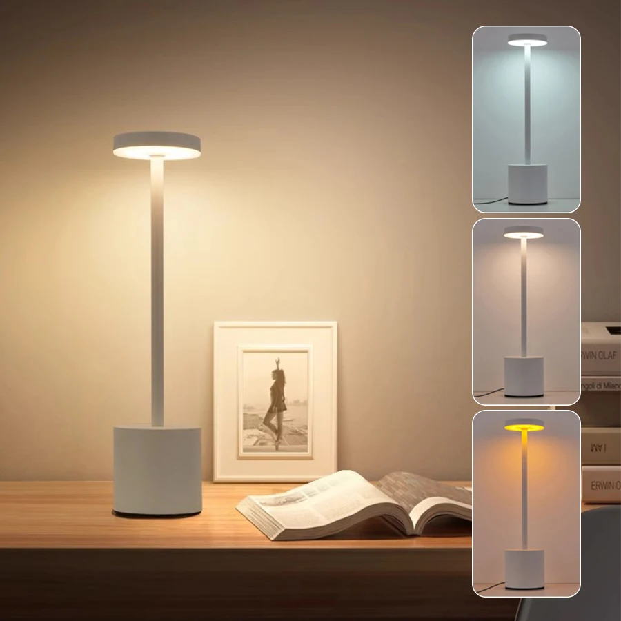 Металлическая Настольная Лампа С Перезаряжаемым Датчиком 3 Цвета Тумбочка Для