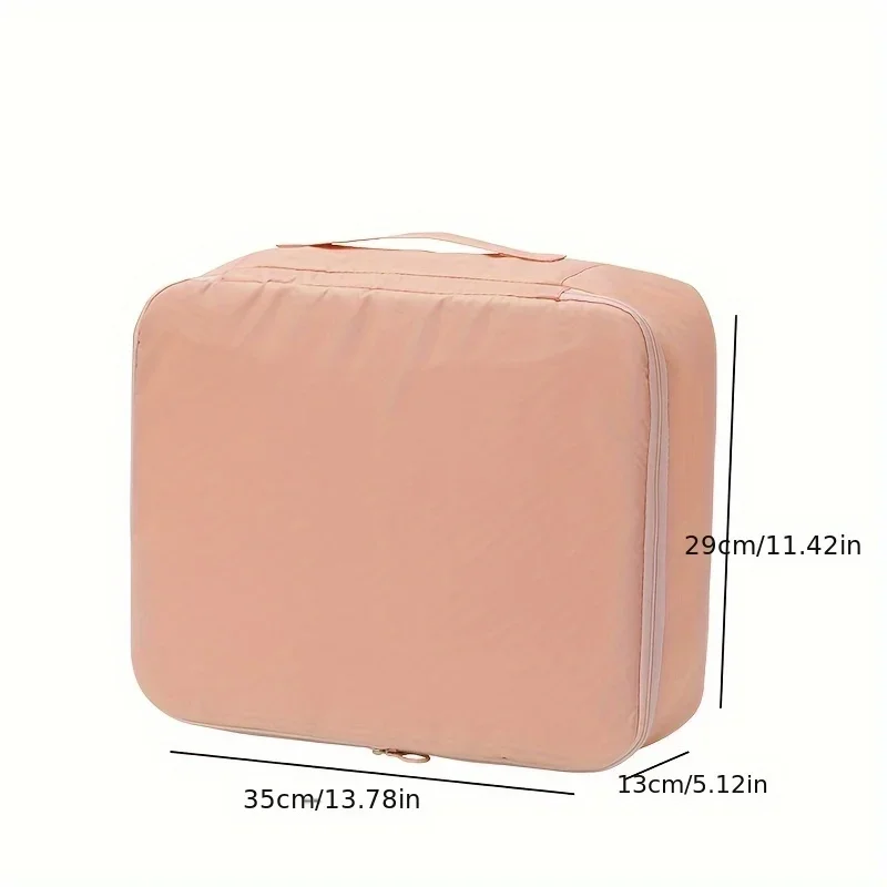 

1 шт., дорожная портативная сумка для хранения одежды, большая вместимость, 3 кармана, дышащая сетчатая сумка для нижнего белья, сумка-органайзер для хранения багажа