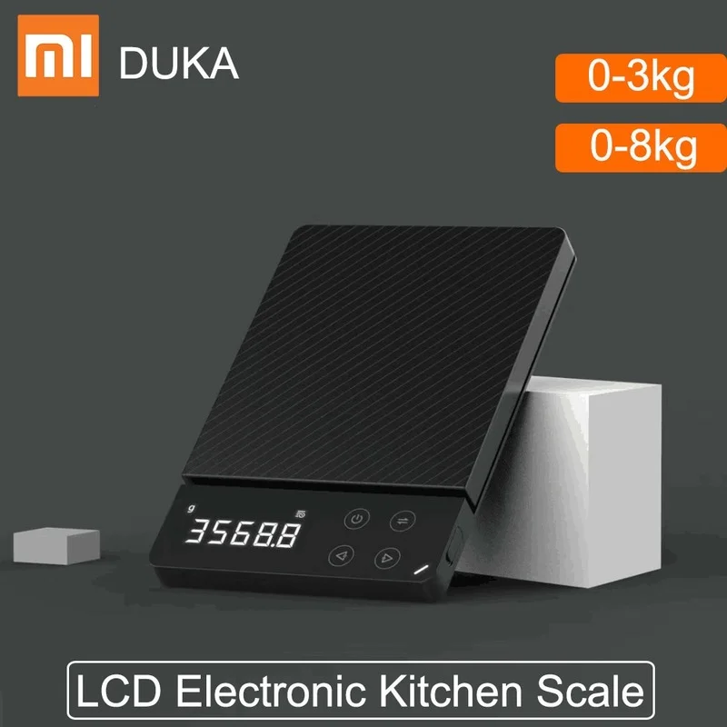 

Бытовые цифровые электронные весы Xiaomi DUKA ATuMan ES1, 0-8 кг, многофункциональные электронные пищевые весы с HD-подсветкой для кухни