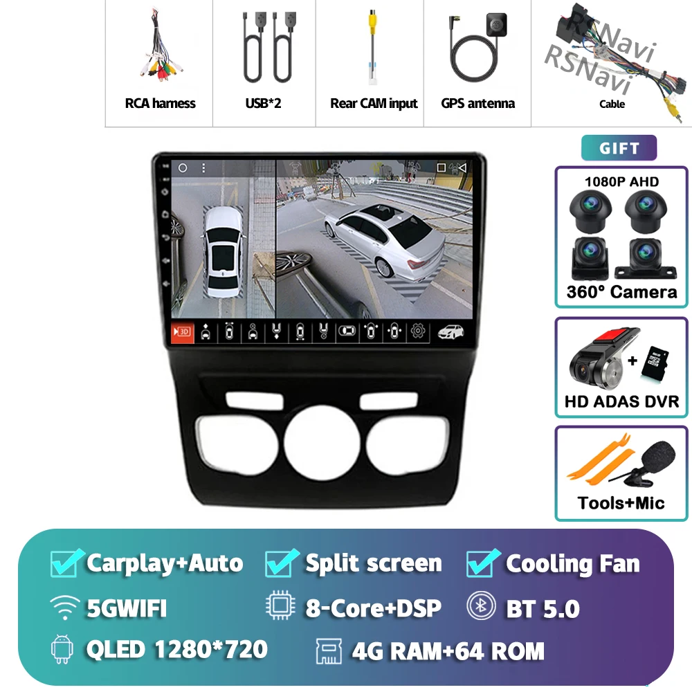 

Android 15 Carplay DSP WIF + 4G Автомобильный радиоприемник GPS Мультимедийный плеер для Citroen C4 C4L DS4 2013 2014 2015 2016 2017 Стерео 360 Камера