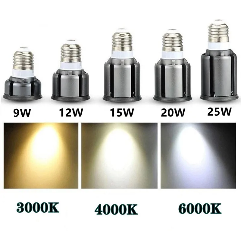 Super Bright Dimmable GU10/GU5.3/E14/E27 COB 9W 12W 15W 18W 20W 25W LED Bulb Lamp 85-265V spotlight Warm White/Cold White