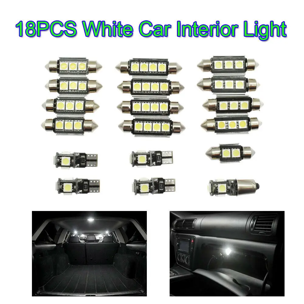 18pcs/set White Car Interior LED Light DC 12V Lamp Kit For Volvo XC90 2003-2011 High Quality LED Chip Car Lights