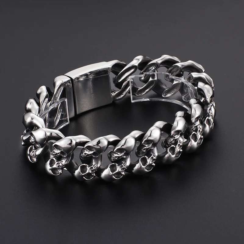 

Men's Bracelet Links and Chains Titanium Steel Skull Bracelet Men's Accessories Gifts for Boyfriend