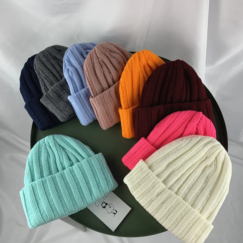 

Baby Knit Hat for Boys Girls Autumn Winter Warm Skullies Beanie Adult Children Hats & Caps Newborn Parent-Child Baby Cap Kids