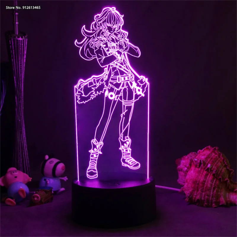 

Genshin Impact Cartoon Character Design 3D LED Color-changing Night Light 7/16 Color Touch Remote Control Lamp Christmas Gift