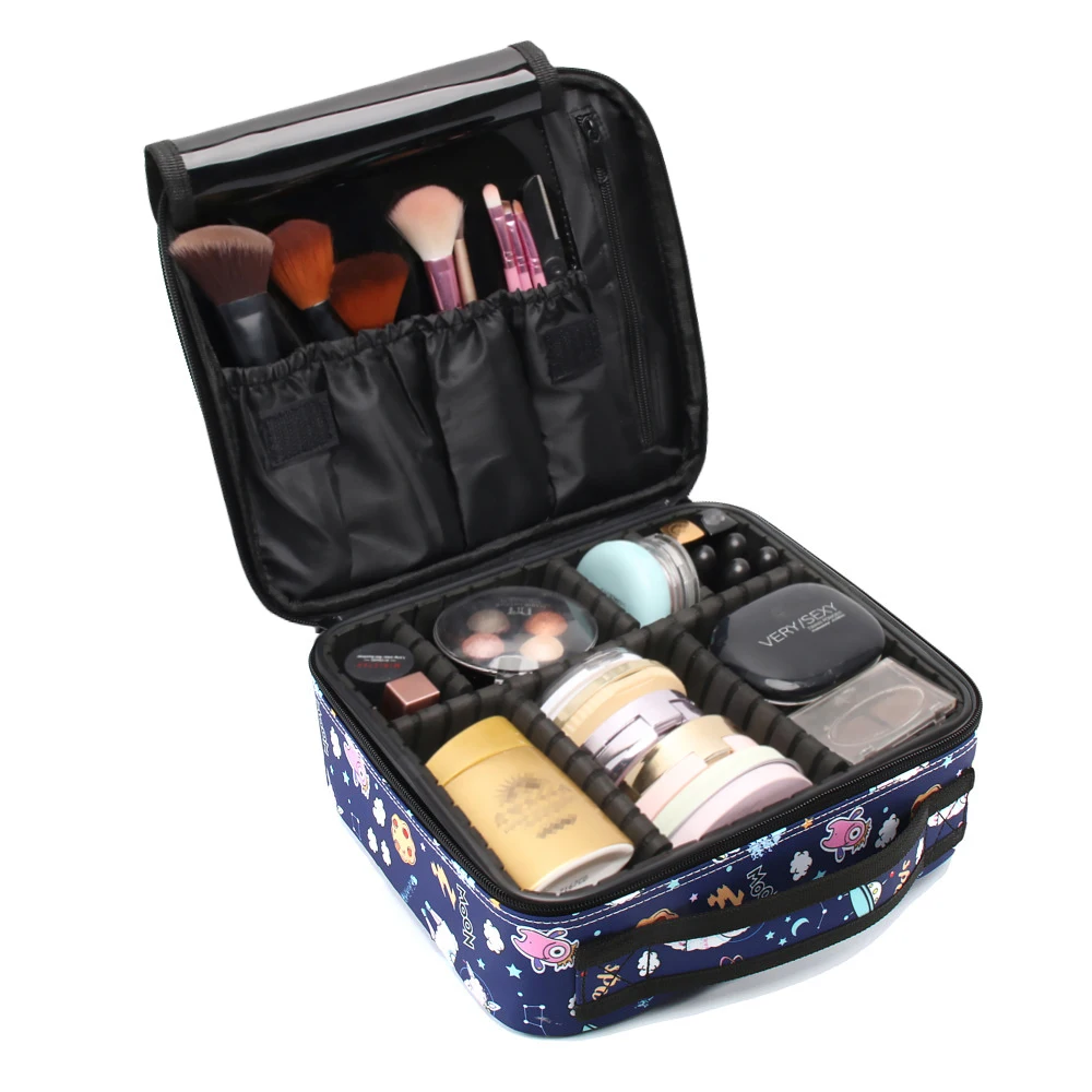 Waterproof polyester professional beauty custom travel cosmetic packaging organizer makeup cosmetic case bag