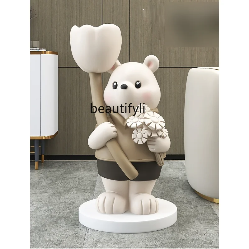 

yj Creative Bear Large Floor Living Room Decoration Sofa Side Decoration