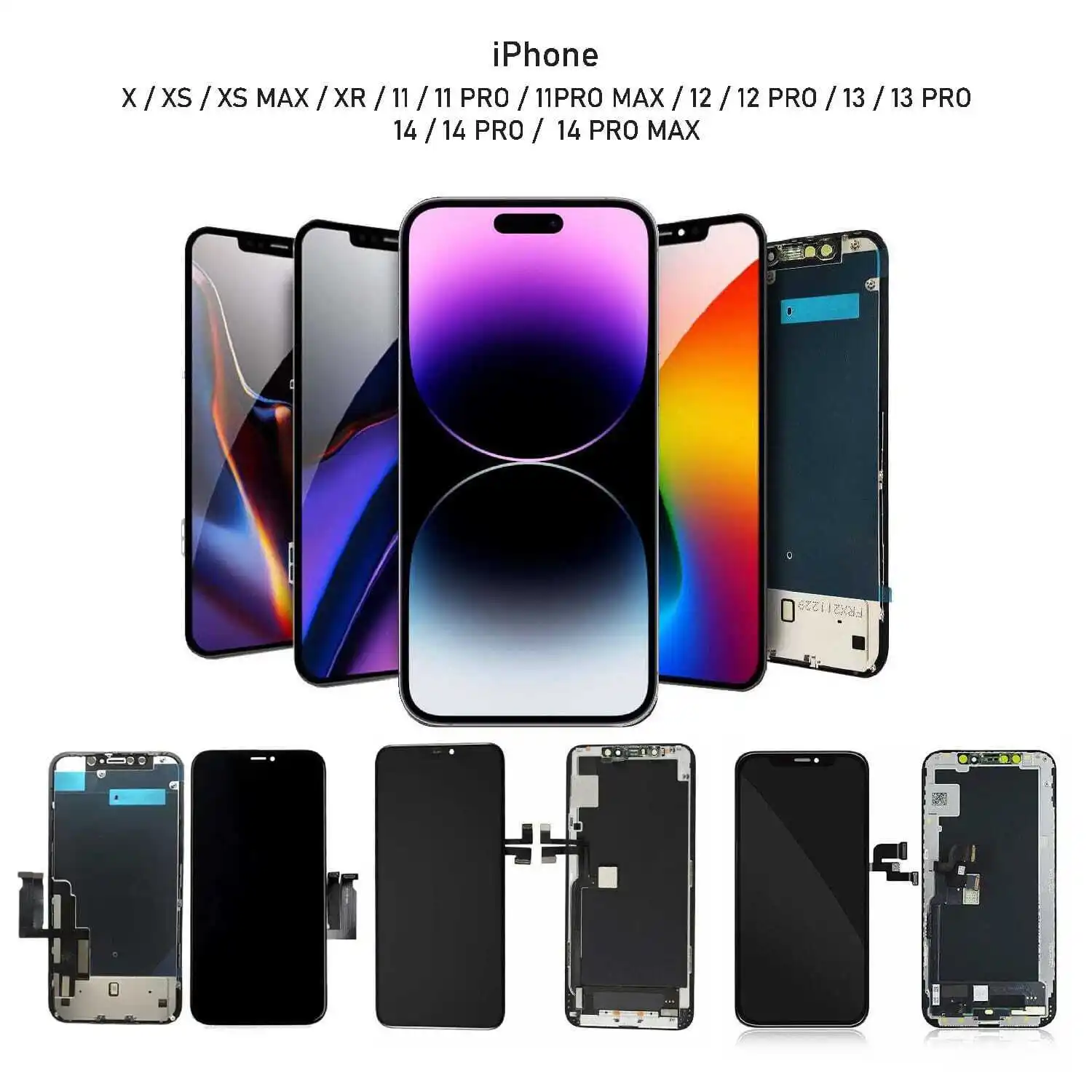 

Glass For iphone 11 12 Pro Max Screen Replacement LCD OLED 3D Touch display iphone 11 Part iphone xs screen iphone x display