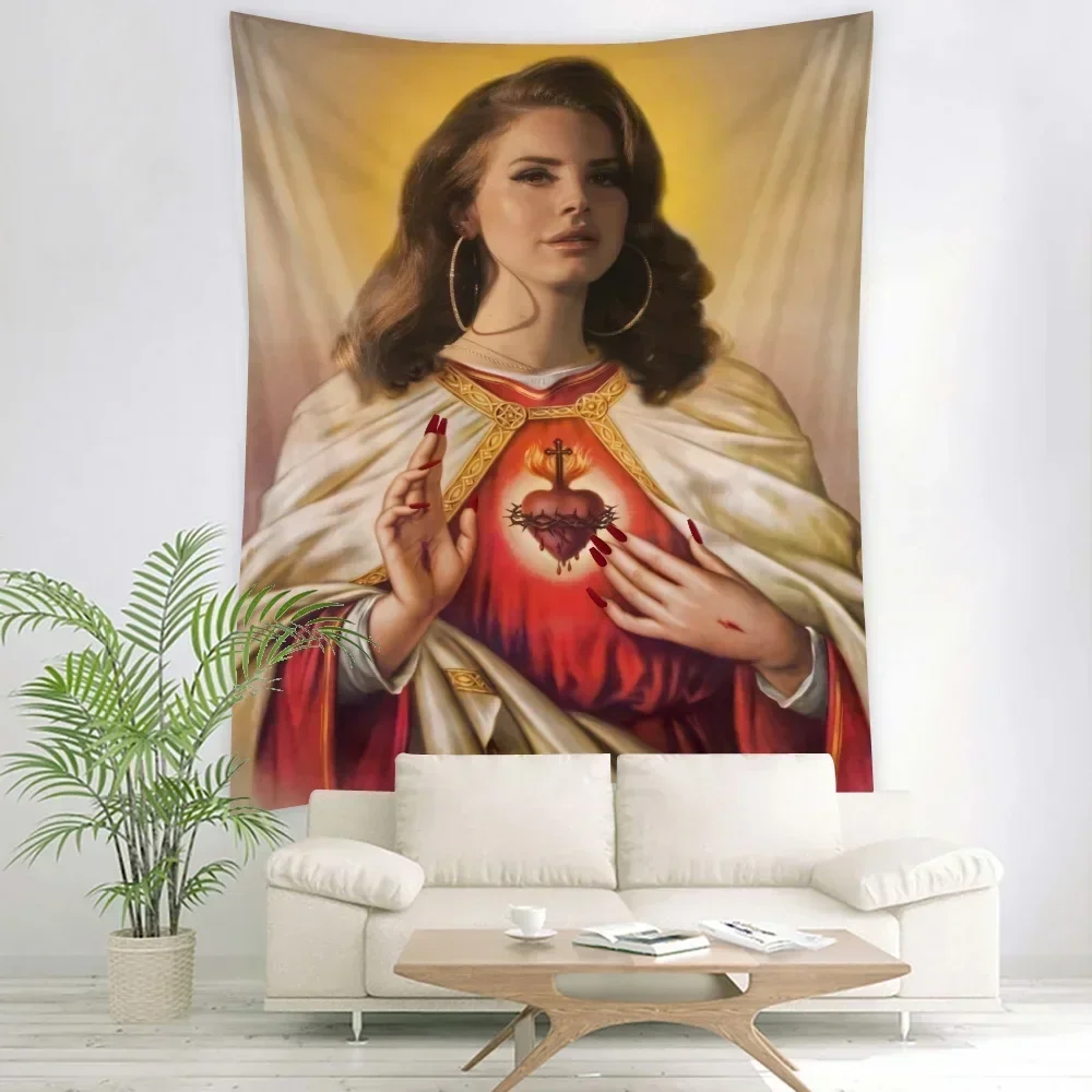 Гобелен с изображением Иисуса Девы Ланы делрей эстетическое украшение для