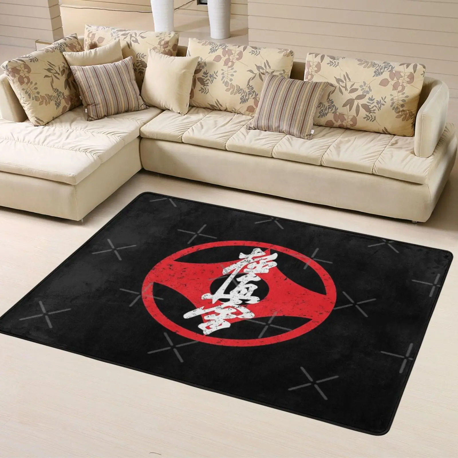 

Kyokushin Kaikan Karate Symbol Kyokushinkai Dojo дверной коврик ковер Мандала для мужчин с мешочком коврики для мальчиков аниме мужской ковер для комнаты
