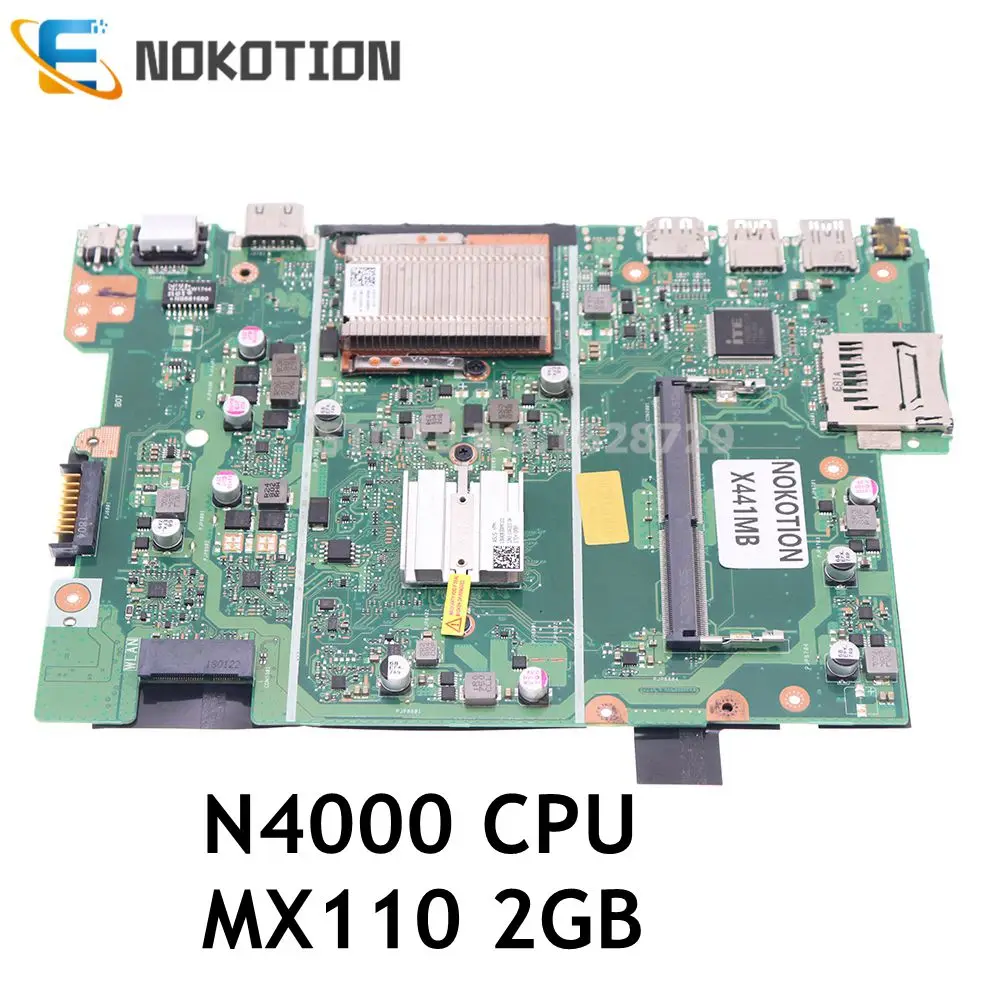 NOKOTION X441MB MAIN BOARD For ASUS X441 X441M Laptop Motherboard N4000 CPU MX110 2GB Graphics |