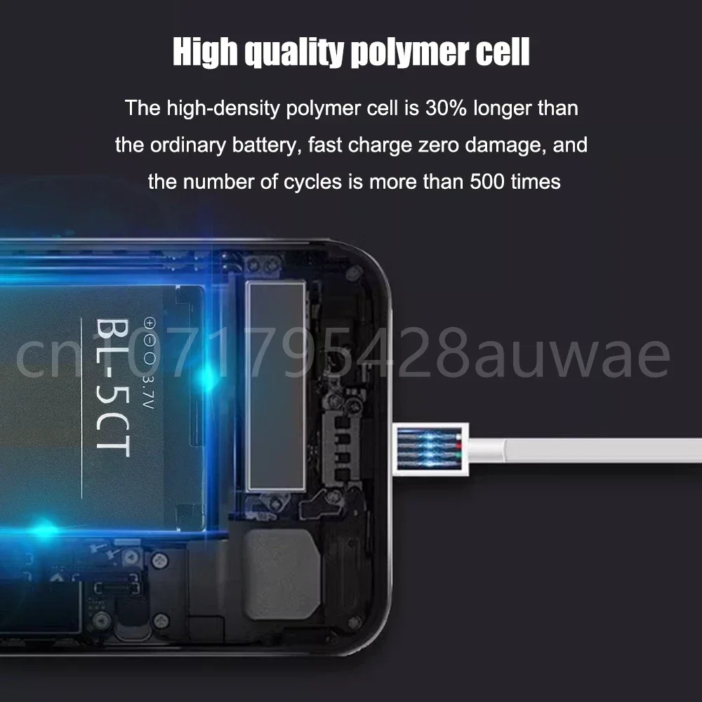 BL-5CT BL5CT Battery for Nokia 3720 5220 5220XM 6330 6730 6303i C5-02 BL 5CT High Quality 1050mAh Batteries