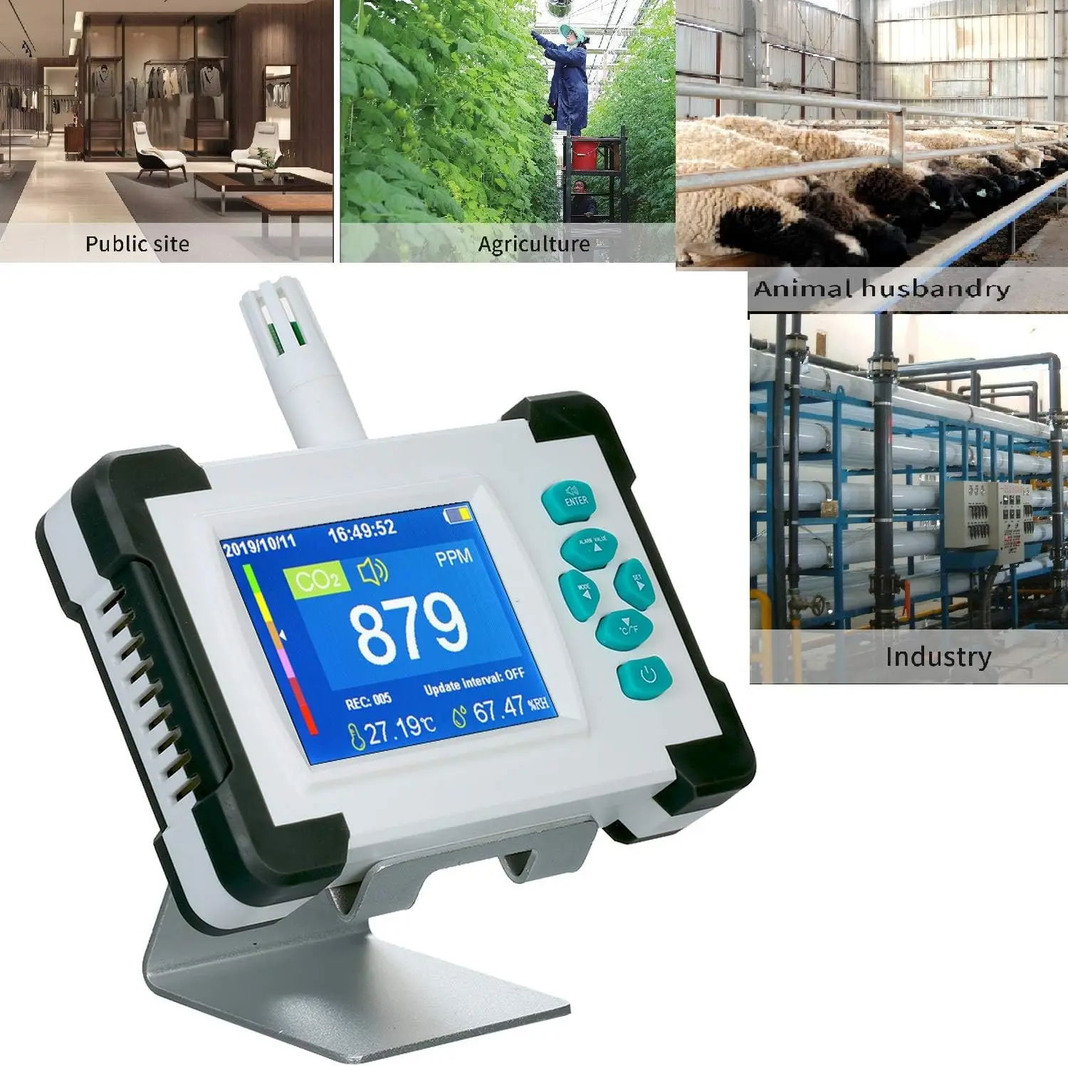 Портативный анализатор качества воздуха газа Co2 датчик детектор продаж Hcho Pm2.5 Tvoc