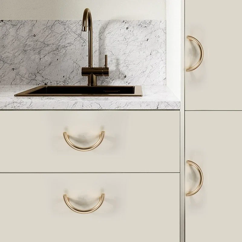 Новая полукруглая ручка для коридора дверное окно золотой цвет мебель из