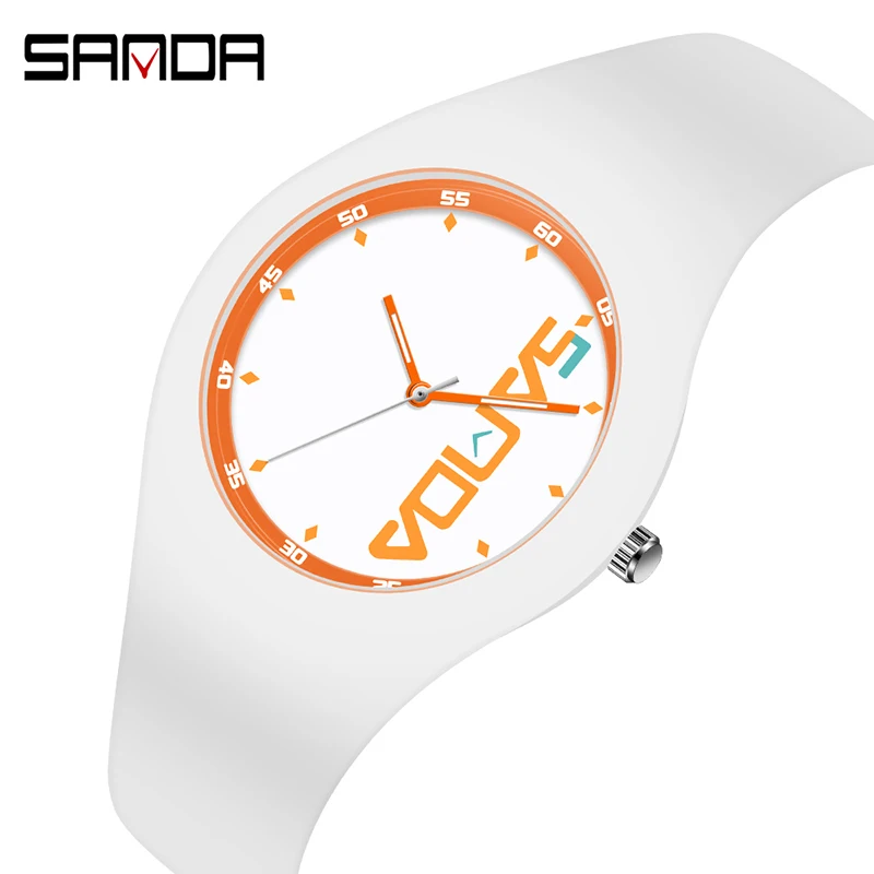 

Sanda-Children Cool Watch Silicone Strap Quartz Simple Student Trend Quartz Watch Waterproof Casual Sports Watch