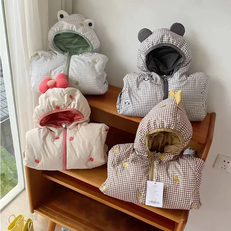 

Детский двухсторонний пуховик с капюшоном, на возраст 1-6 лет