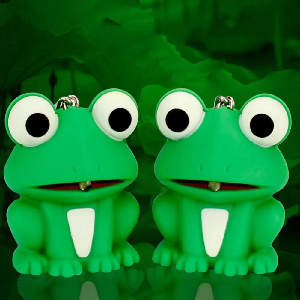 

Interesting Pendant Toy Attractive Built-in Battery ABS Cute Frog Key Chain Glowing Toy Ornaments