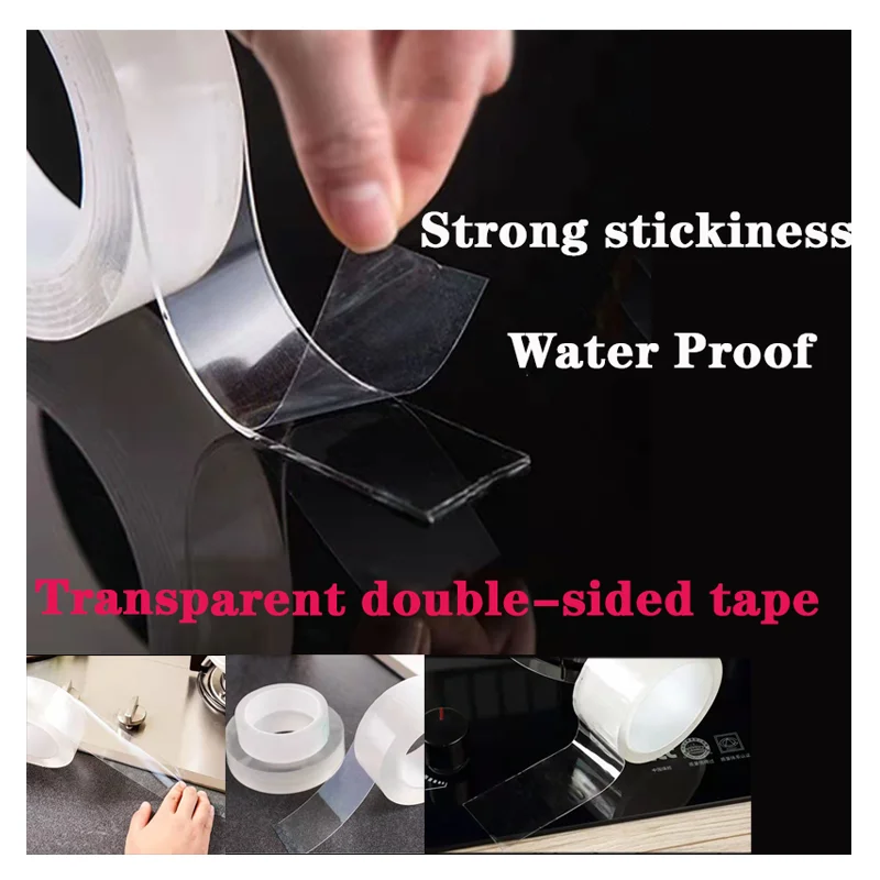 

Strong Double Sided Adhesive Self Adhesive Tape Sealant Transparent Wall Stickers Tape Home Supplies Bathroom And Kitchen Tape