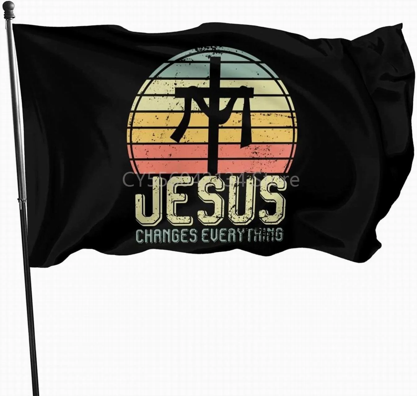 

Jesus Changes Everything Jesus Christ Flag American Outdoor Polyester Flag Banner with Brass Grommets
