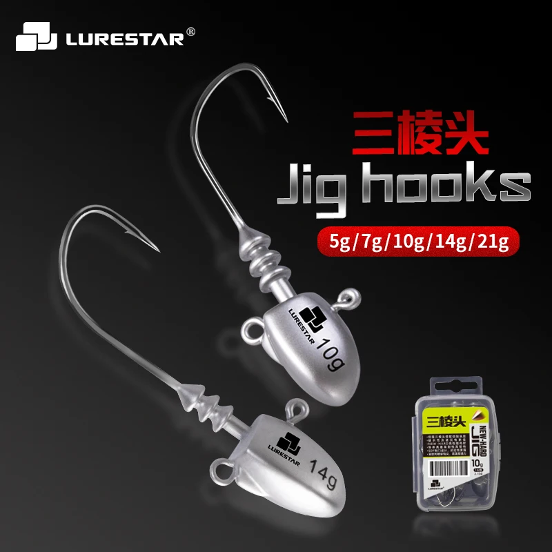 

Lurestar 5g/7g/10g/14g/21g Weight Hooks Crank Jig Head Hook Jigging Fishing Lure Hard Bait Soft Worm Fishing Tackle