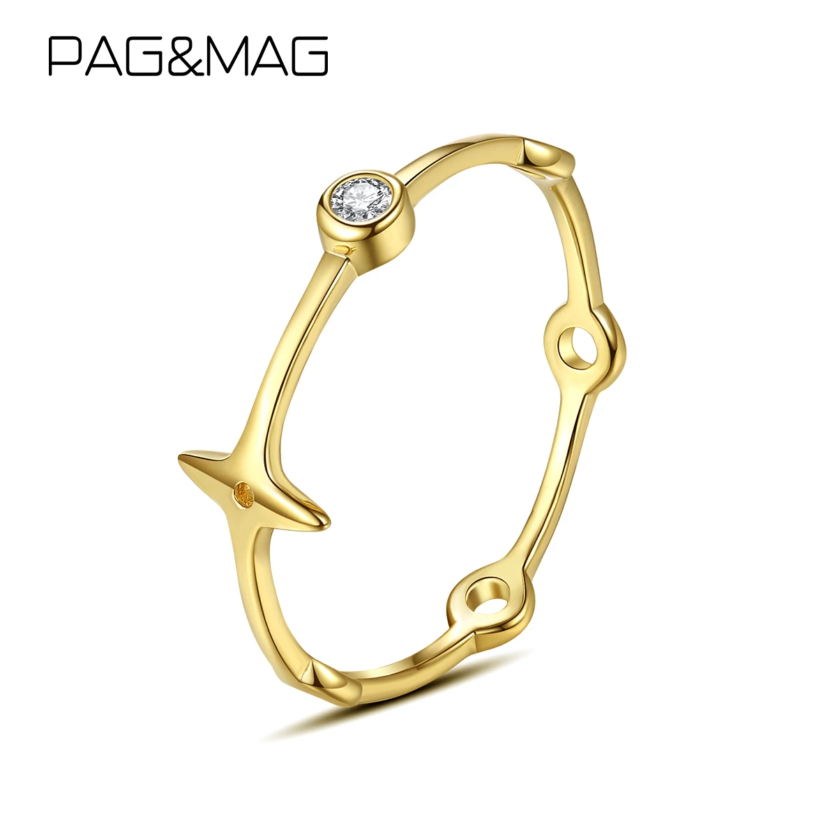 

Женское кольцо с крестом из серебра 925 пробы, с фианитом