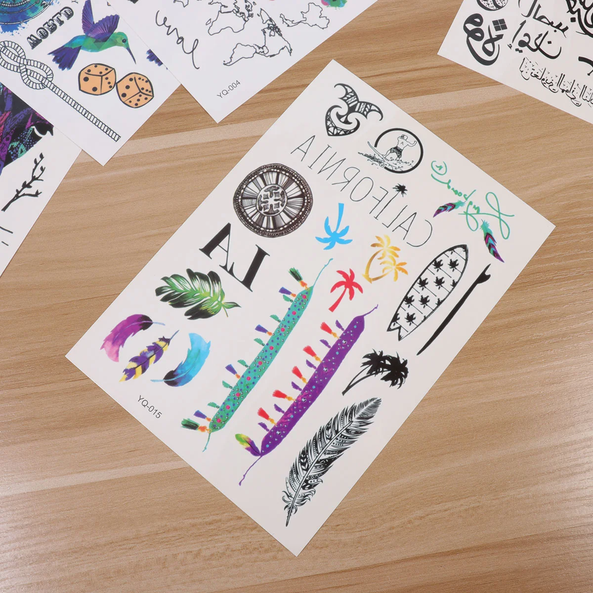 

10 Sheets Disposable Stickers Adhesive Waterproof Temporary Arm Body Stickers